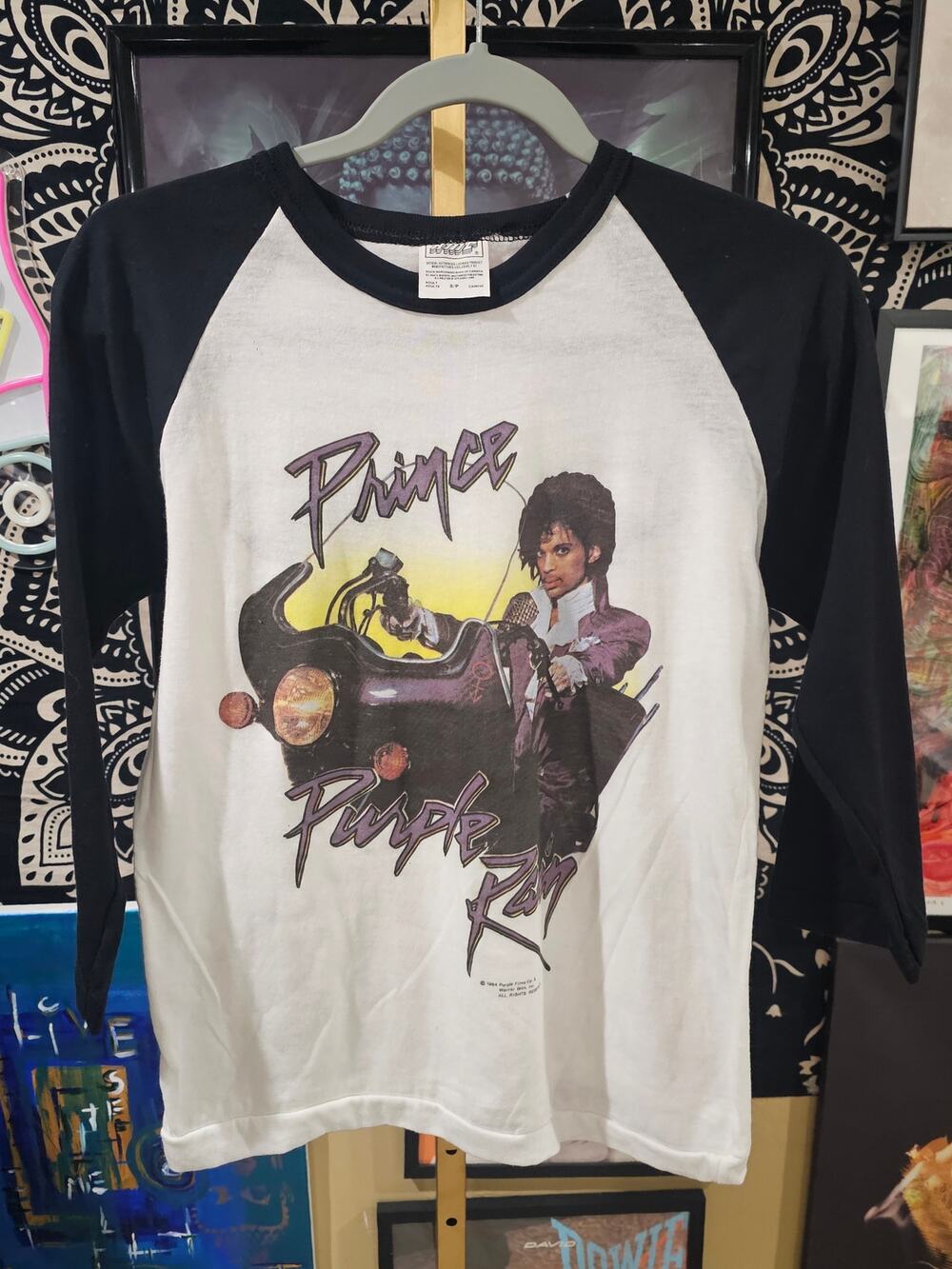 Rare 1984 Prince Purple Rain Double Sided Tour Raglan Band Tee Size Small